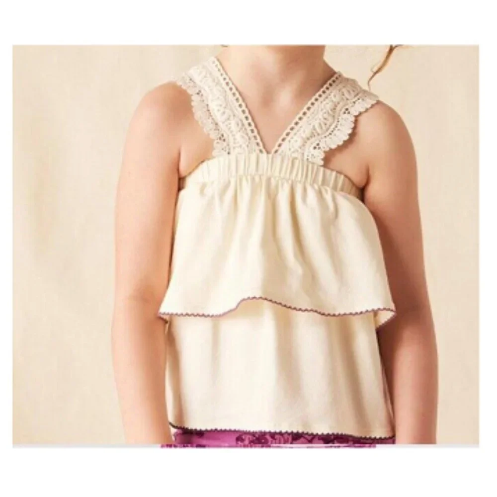 Matilda Jane Kid´s Casual Lace Top In Beige Size 4 NWT - Picture 1 of 9